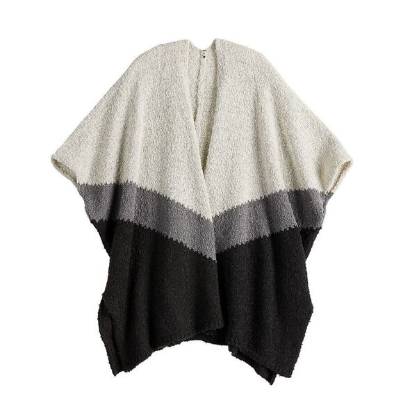 Sonoma Women's One Size Goods For Life Boucle Color‎ Block Ruana Sweater New - Picture 7 of 7
